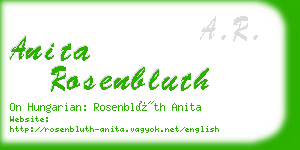 anita rosenbluth business card